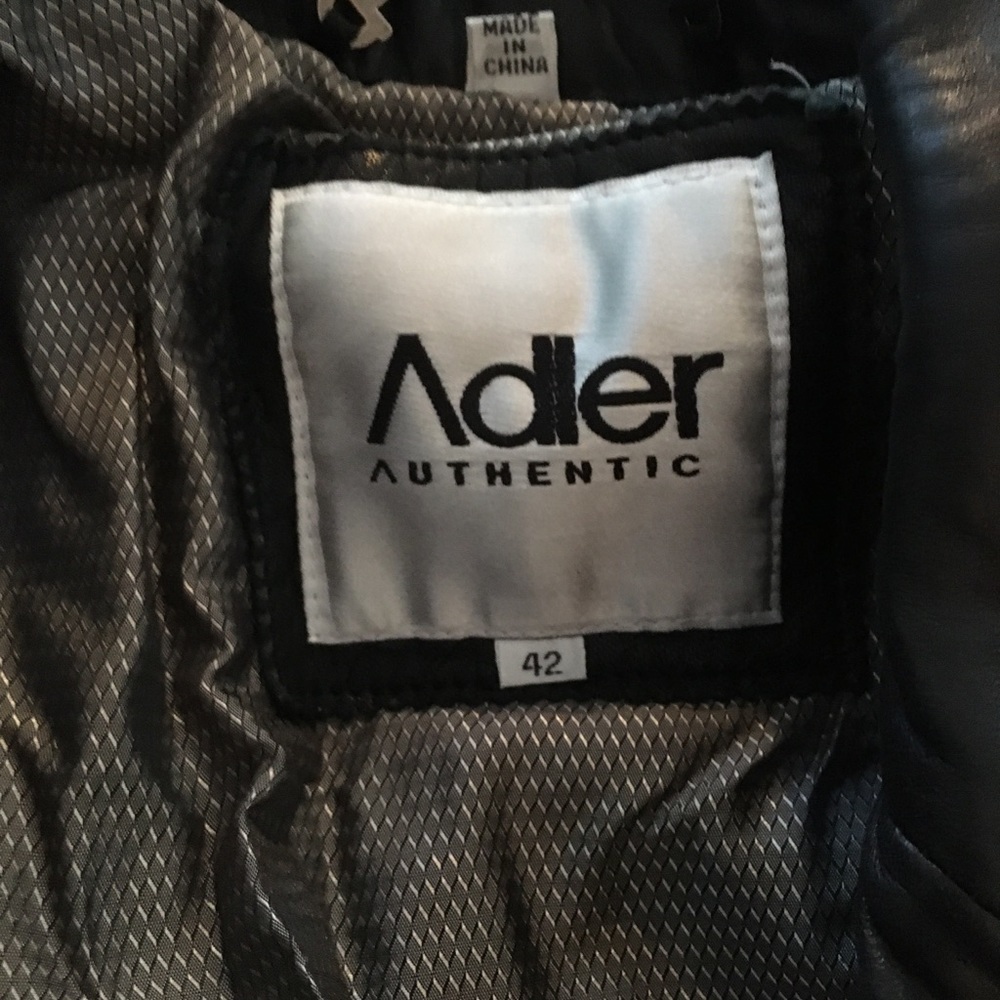 Adler leather jacket, black, Men’s size 42 - Picture 4 of 7